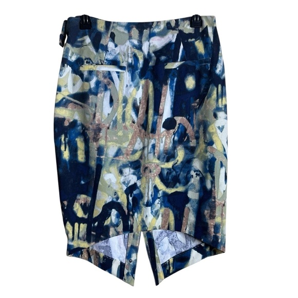 RACHEL Rachel Roy Skirt Size 4 Blue Printed Hardware-Detail Envelope Pencil - Picture 3 of 14